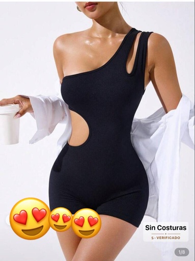 SLAYFORM MONO DE UNA PIEZA CON ESTILO PARA MUJER- ENTERIZO NEGRO S